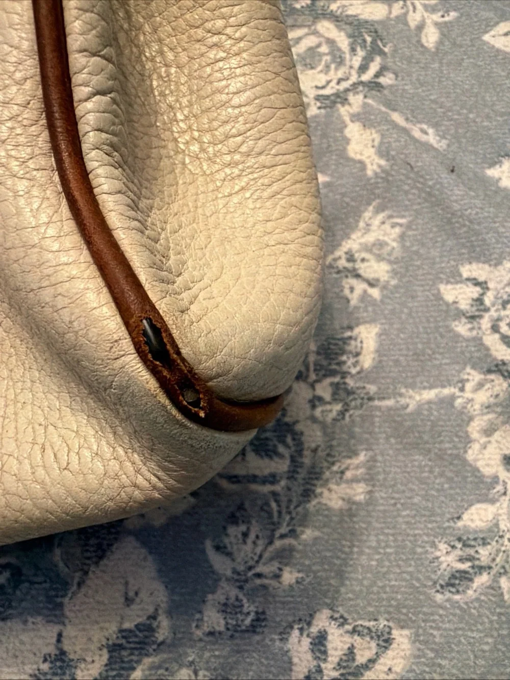 Coach Cream and Brown Leather Top-Handle Satchel